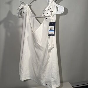 Tommy Hilfiger Womens XL White Tank Top with Bows NWT